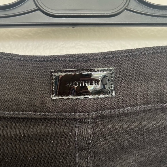 Mother The Dagger Flood Wide Leg Jeans - Bandana Hem - Black Wash - Size 29 - Picture 9 of 16